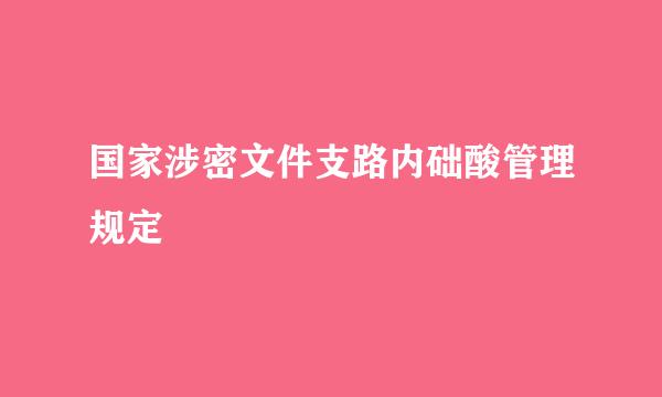 国家涉密文件支路内础酸管理规定