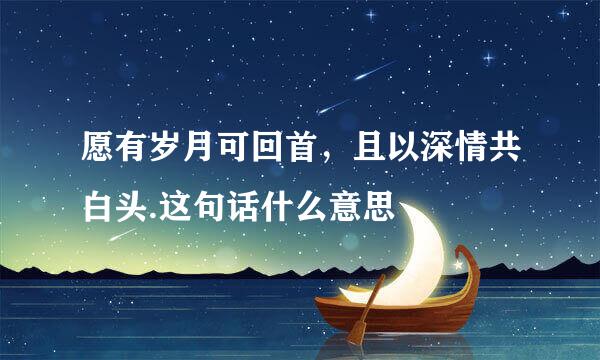 愿有岁月可回首，且以深情共白头.这句话什么意思