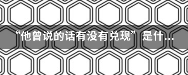 “他曾说的话有没有兑现”是什么歌？