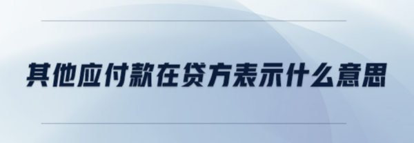 其他应付款在贷练操方余额表示什么意思