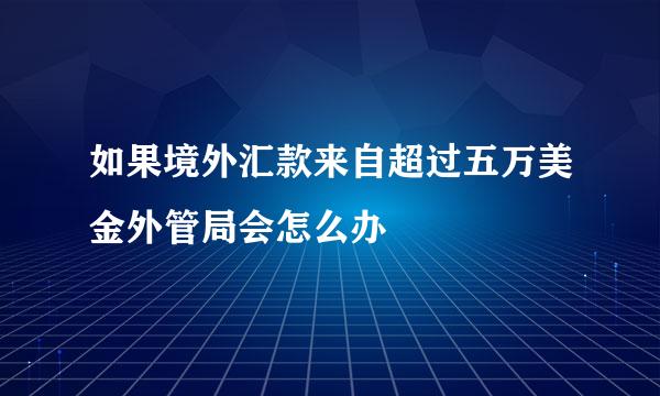 如果境外汇款来自超过五万美金外管局会怎么办