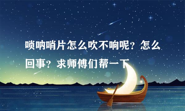 唢呐哨片怎么吹不响呢？怎么回事？求师傅们帮一下