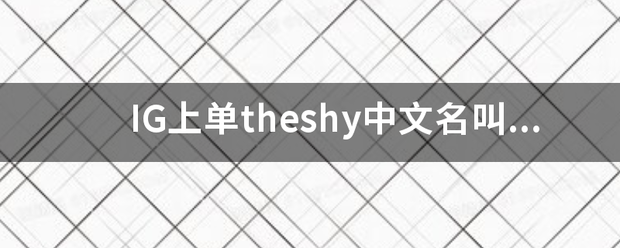 IG上单theshy中文名叫什么？