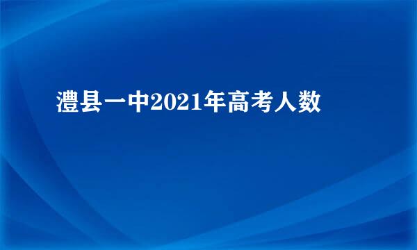 澧县一中2021年高考人数