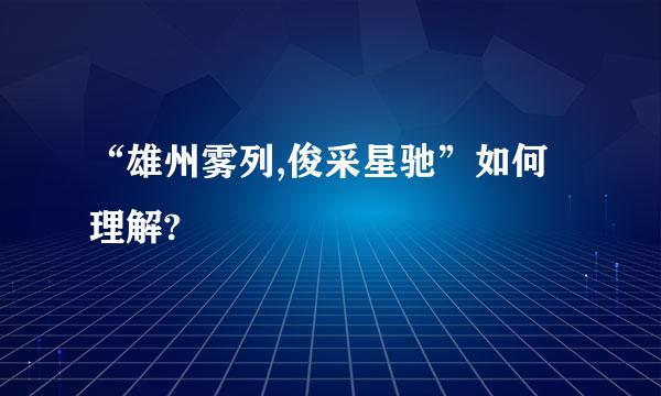 “雄州雾列,俊采星驰”如何理解?