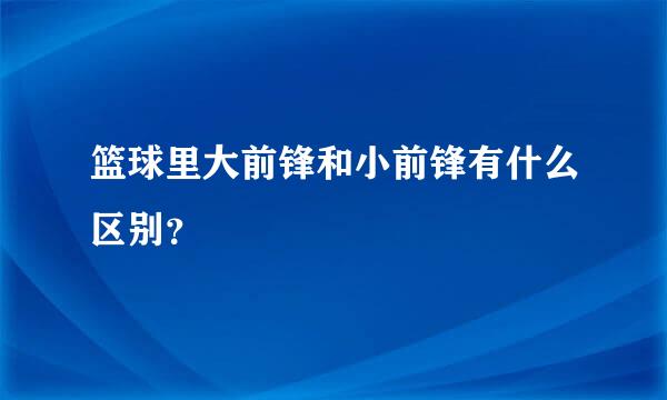 篮球里大前锋和小前锋有什么区别？