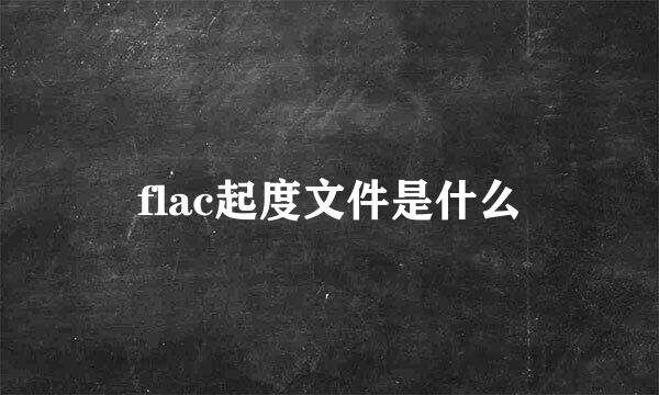 flac起度文件是什么