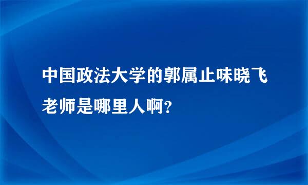 中国政法大学的郭属止味晓飞老师是哪里人啊？