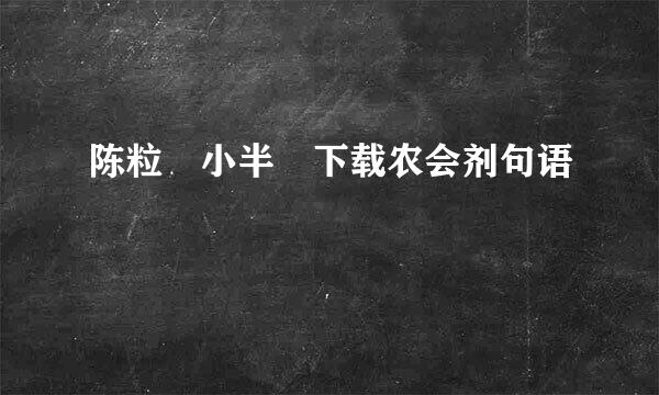 陈粒 小半 下载农会剂句语