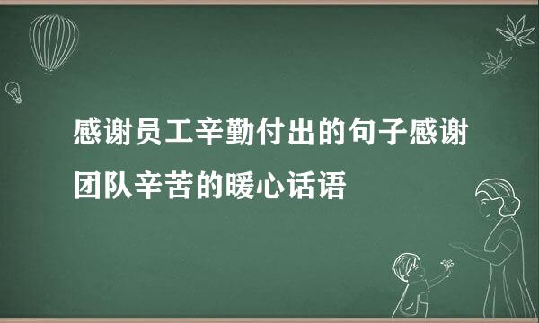 感谢员工辛勤付出的句子感谢团队辛苦的暖心话语