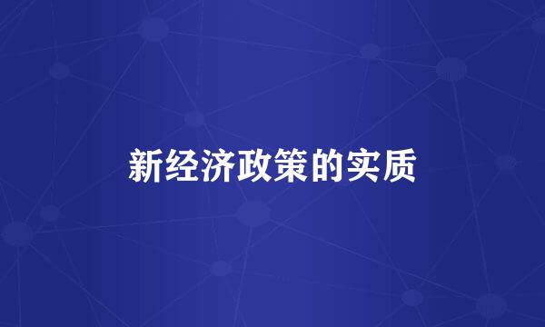 新经济政策的实质