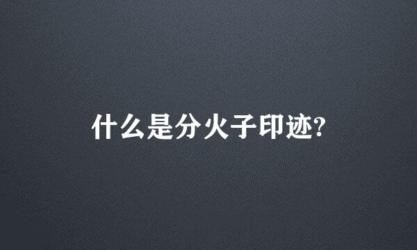 什么是分火子印迹?