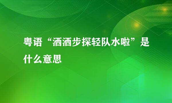 粤语“洒洒步探轻队水啦”是什么意思