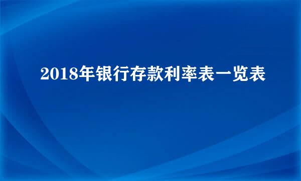 2018年银行存款利率表一览表