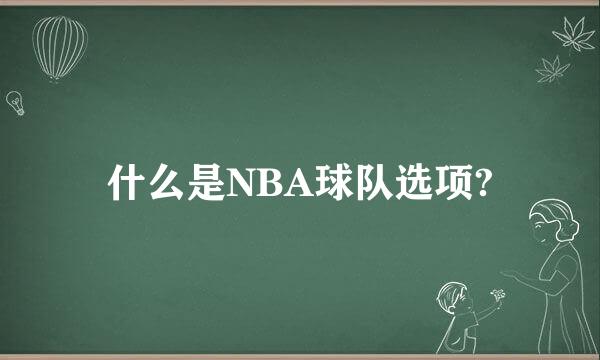 什么是NBA球队选项?