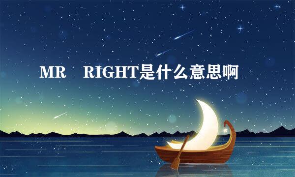 MR RIGHT是什么意思啊