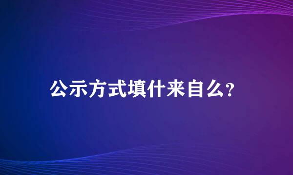 公示方式填什来自么？