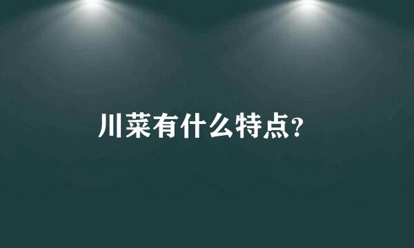 川菜有什么特点？