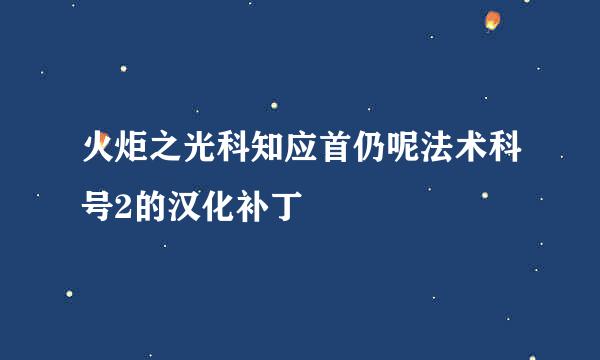 火炬之光科知应首仍呢法术科号2的汉化补丁