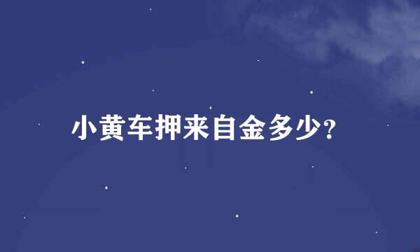 小黄车押来自金多少？