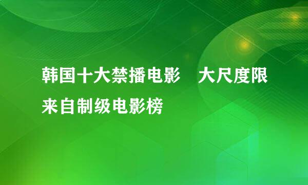 韩国十大禁播电影 大尺度限来自制级电影榜