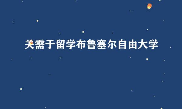 关需于留学布鲁塞尔自由大学