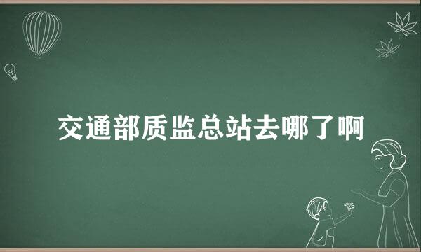 交通部质监总站去哪了啊