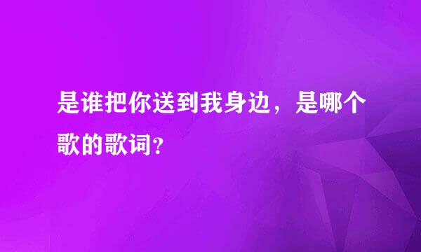 是谁把你送到我身边，是哪个歌的歌词？