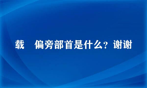 载 偏旁部首是什么？谢谢