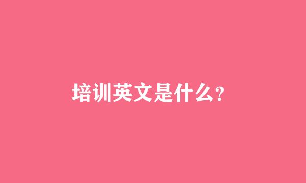 培训英文是什么？