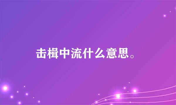 击楫中流什么意思。