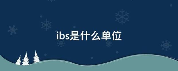 ibs是什么单位