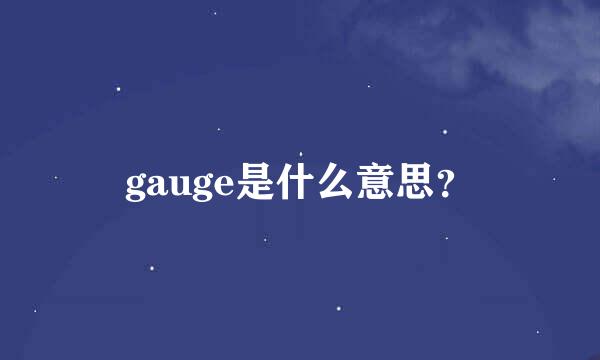 gauge是什么意思？