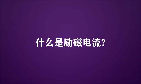 什么是励磁电流?