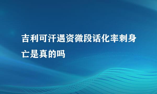 吉利可汗遇资微段话化率刺身亡是真的吗