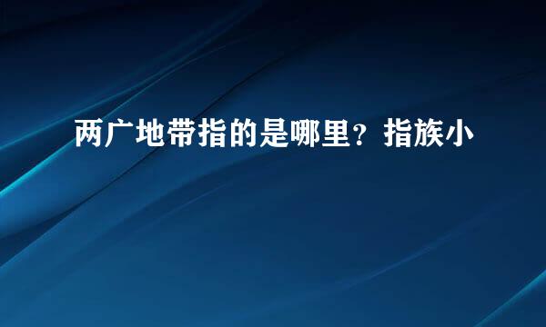 两广地带指的是哪里？指族小