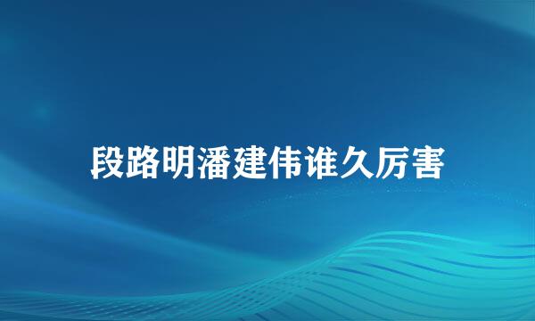 段路明潘建伟谁久厉害