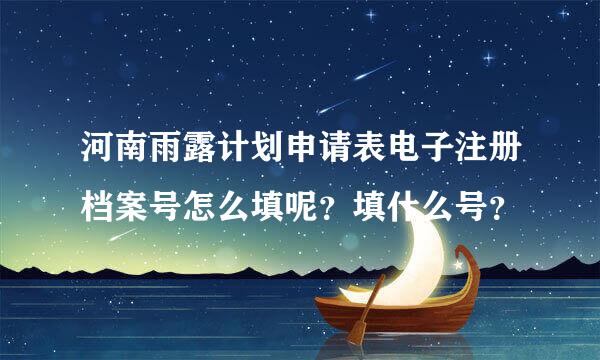 河南雨露计划申请表电子注册档案号怎么填呢？填什么号？