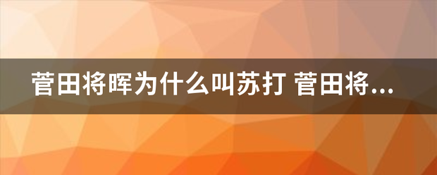 菅田将晖为什么叫苏打