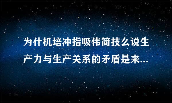 为什机培冲指吸伟简技么说生产力与生产关系的矛盾是来自社会最基本的矛盾