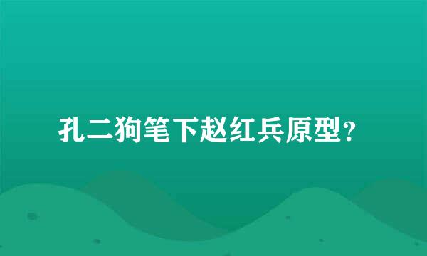 孔二狗笔下赵红兵原型？