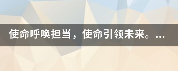 使命呼唤担当，使命引领未来。我们要不负人民重托、无愧历史选择，在（）的伟大实践中