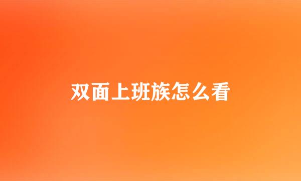 双面上班族怎么看