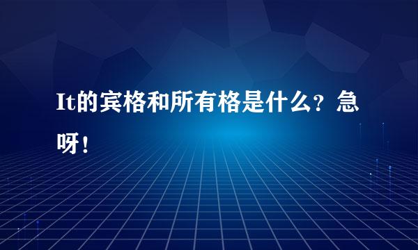 It的宾格和所有格是什么？急呀！