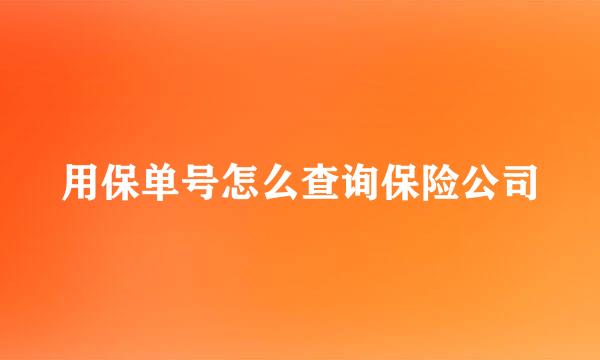 用保单号怎么查询保险公司