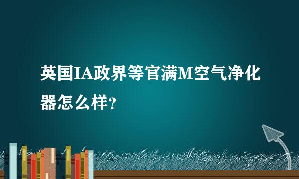 英国IA政界等官满M空气净化器怎么样？