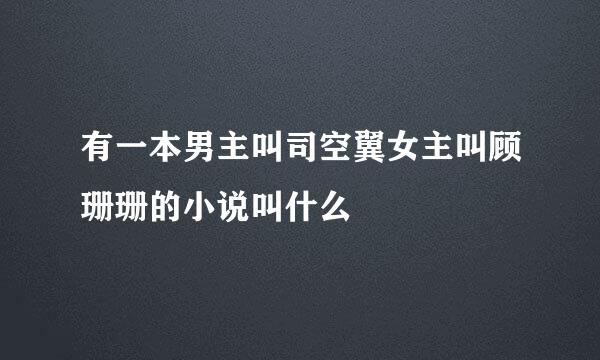 有一本男主叫司空翼女主叫顾珊珊的小说叫什么