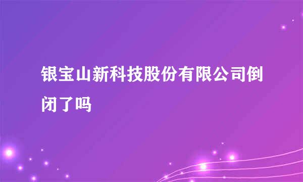 银宝山新科技股份有限公司倒闭了吗