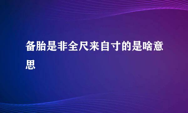 备胎是非全尺来自寸的是啥意思