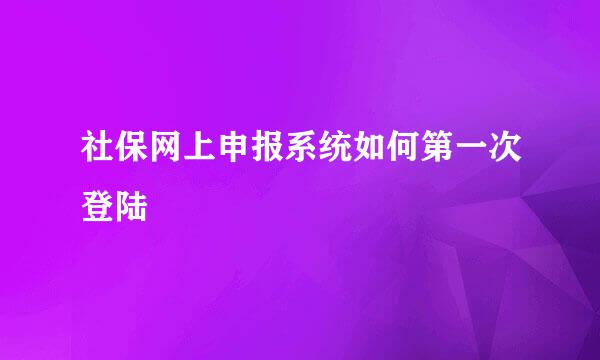 社保网上申报系统如何第一次登陆